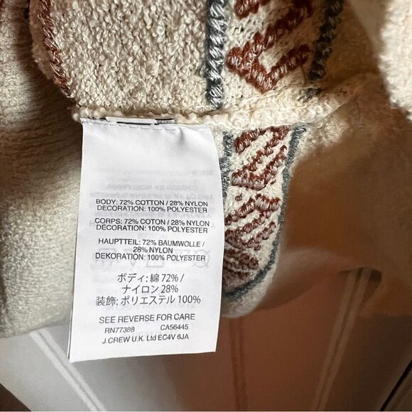 New Madewell Embroidered Reseda Pullover Sweater Cotton XS H6909 Southwestern - Picture 7 of 7